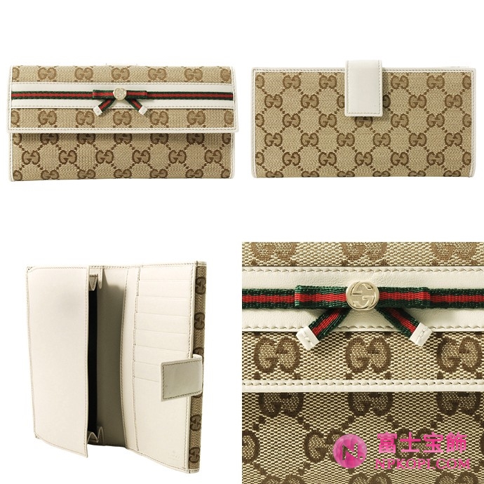 GUCCI/グッチ -MAYFAIR定番キャンバスGG柄Gディテールシグネチャーウェブ2つ折り長財布 256933 FFKPG 8420 